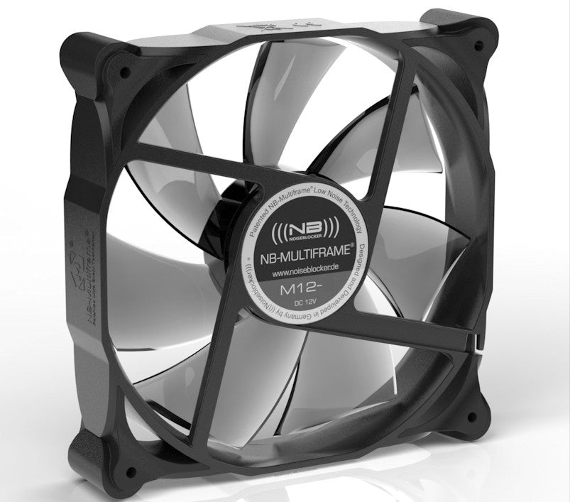 Black Noise Blocker 120x120x25mm NB Multiframe M12 2 - High Performance Cooling Fan for PC, Gaming Rig & Server - Perfect for Computer Builds, Workstations & Home Office Setups
