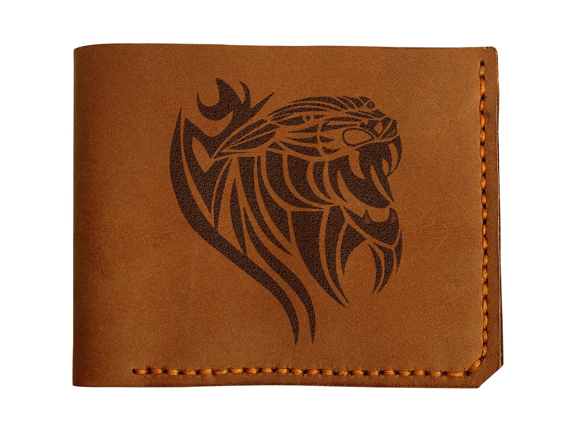 Genuine Handmade Pull-Up Leather Wallet for Men - Panther Abstract Design - Durable & Stylish for Everyday Use, Travel & Gifts
