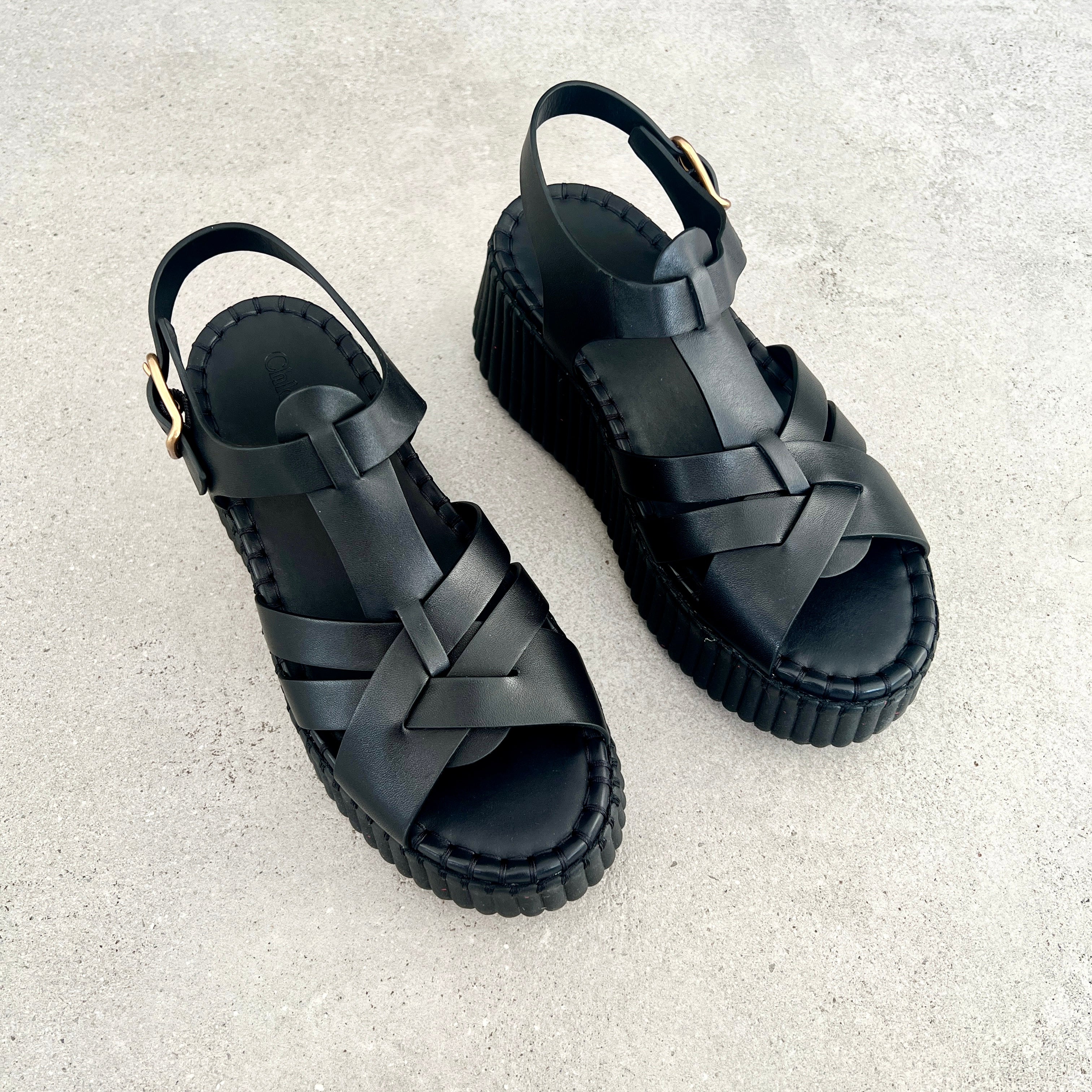 Nama Wedge Sandals in Tonal Black - Stylish & Comfortable Women's Shoes for Casual Wear, Beach, and Summer Outfits