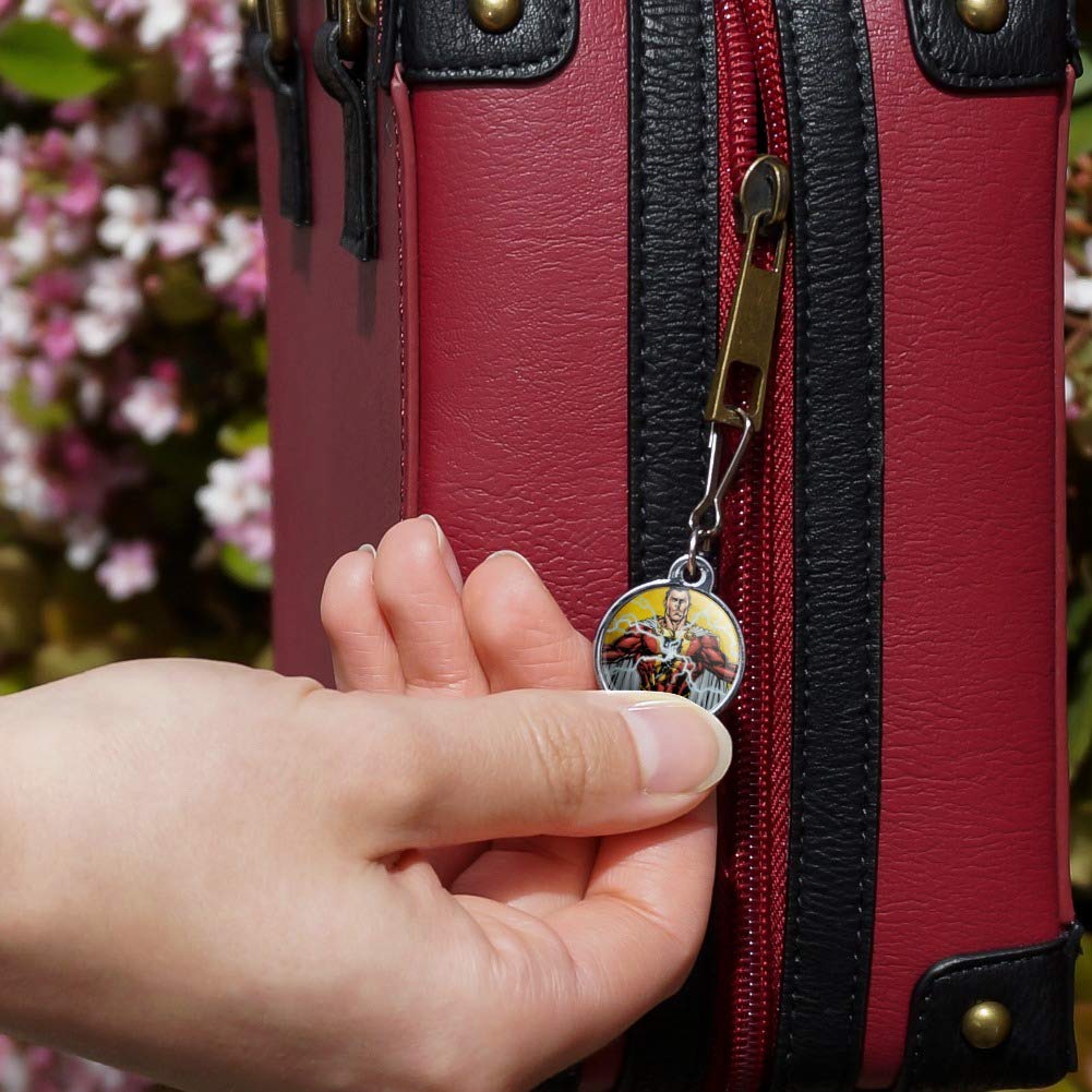 Justice League Shazam Character Jacket Handbag Purse Luggage Backpack Zipper Pull Charm - Superhero Accessories for Cosplay, Comic Con & DC Fans