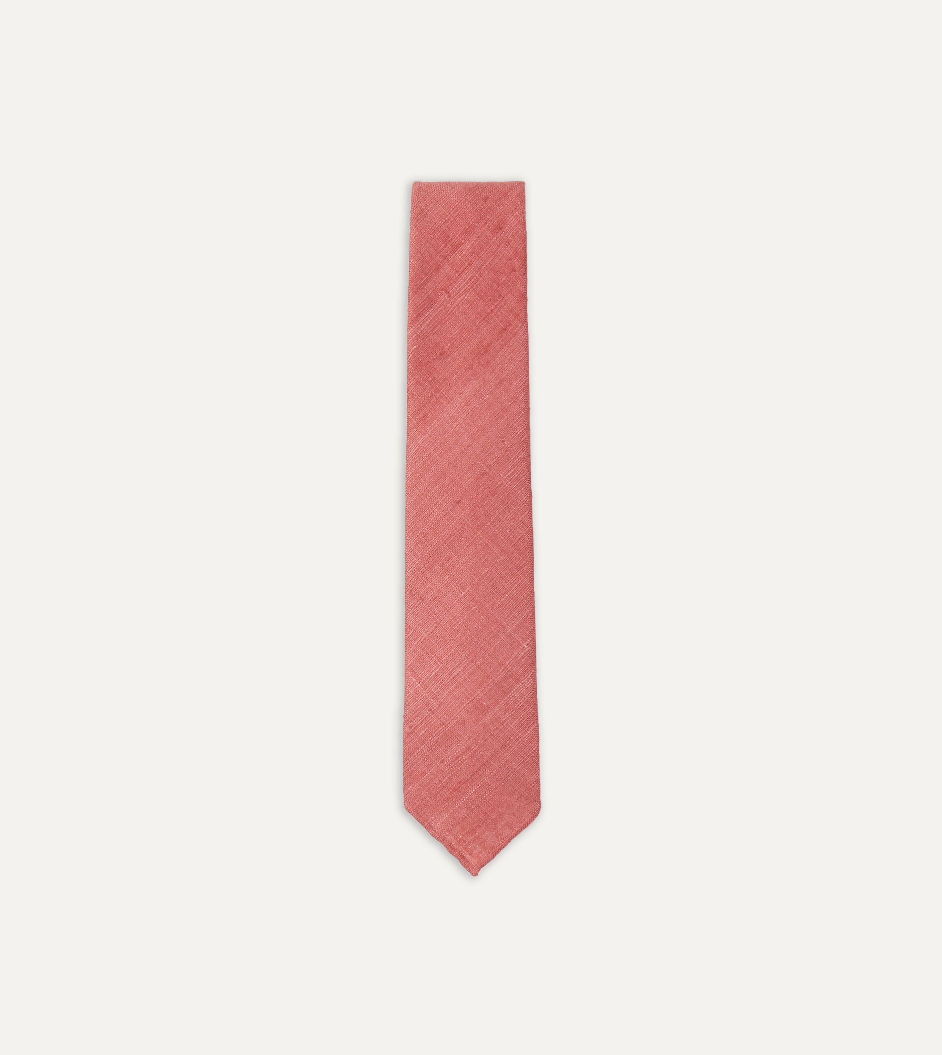 Handmade Pink Tussah Silk Tie for Men - Elegant Hand Rolled Necktie for Weddings, Business & Formal Occasions