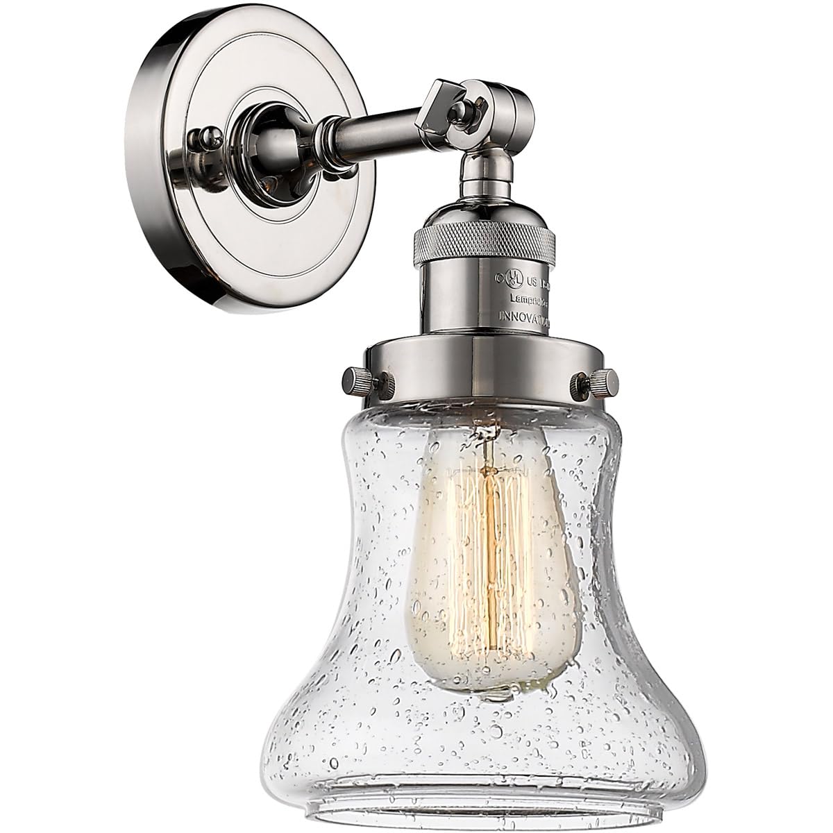 Innovations 201F-PN-G194-LED 12W LED Semi-Flush Mount Ceiling Light Fixture in Polished Nickel Finish - Perfect for Bedroom, Hallway & Kitchen Lighting