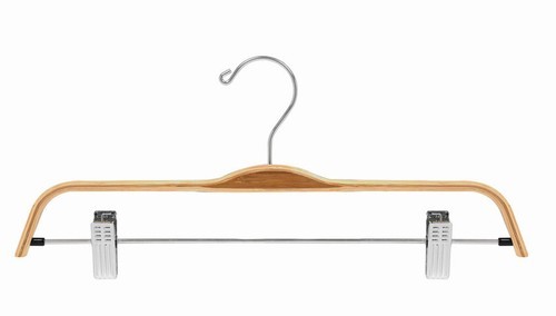 Eco-Friendly Laminated Bamboo Clothes Hanger for Pants & Skirts - Space-Saving Closet Organizer for Home & Retail Use