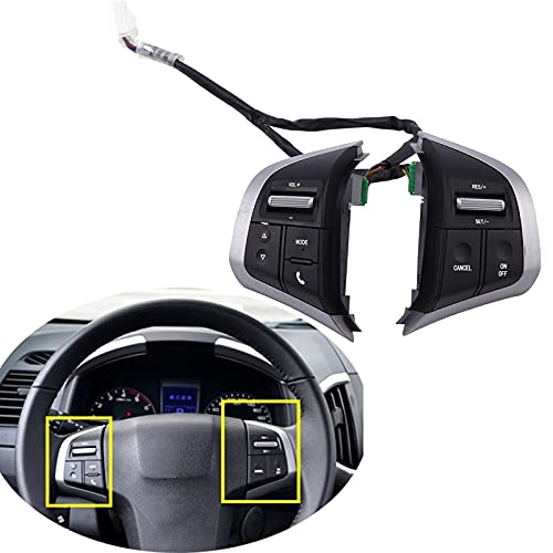Premium Multifunction Steering Wheel with Audio Control, Cruise & Speed Adjustment for Isuzu D-Max/MUX & Chevy Trailblazer - Black | Enhanced Driving Comfort & Convenience for Long Road Trips & Daily Commutes