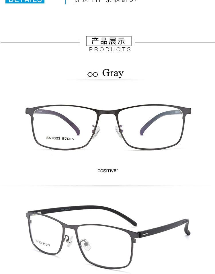 Bclear Men's Full Rim TR90 Alloy Frame Spring Hinged Eyeglasses 61003 - Lightweight & Durable Glasses for Work, Reading & Everyday Use