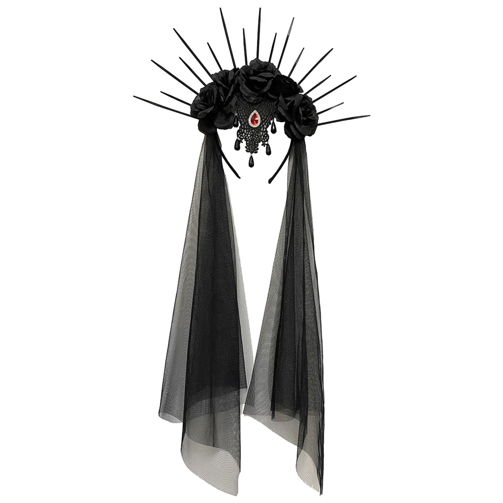 Fityle Halloween Headband - Black Retro Style Women's Hair Accessory Crown for Masquerade Costume Party | Perfect for Halloween, Cosplay, and Themed Events