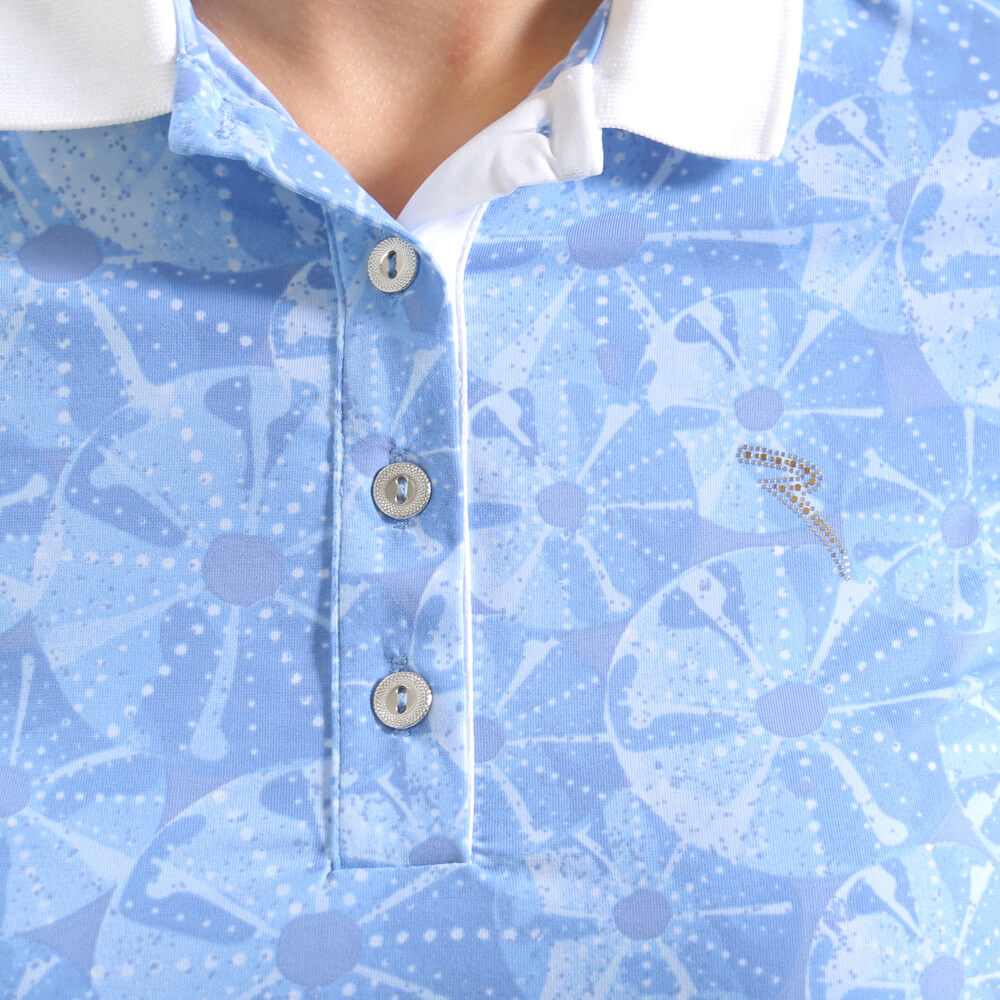APSIK Lightweight Sunblock Printed Polo Shirt for Men - UPF 50+ UV Protection, Quick-Dry & Breathable - Perfect for Golf, Tennis, Beach & Outdoor Activities (Final Sale)