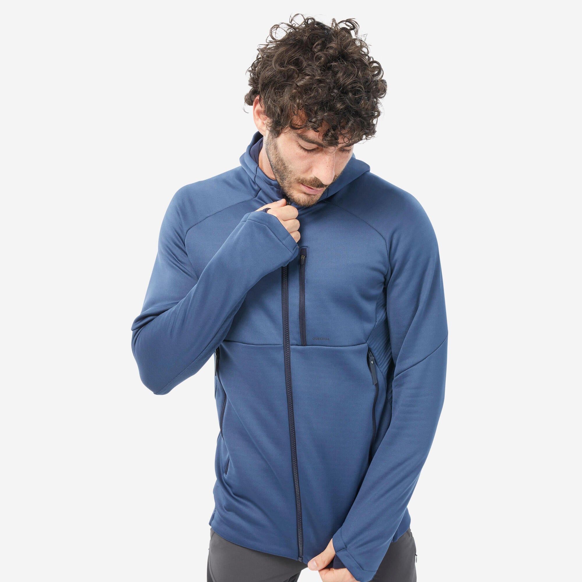 Quechua Men's MH520 Hooded Fleece Jacket for Hiking & Outdoor Adventures - Warm & Comfortable for Camping, Trekking & Winter Sports