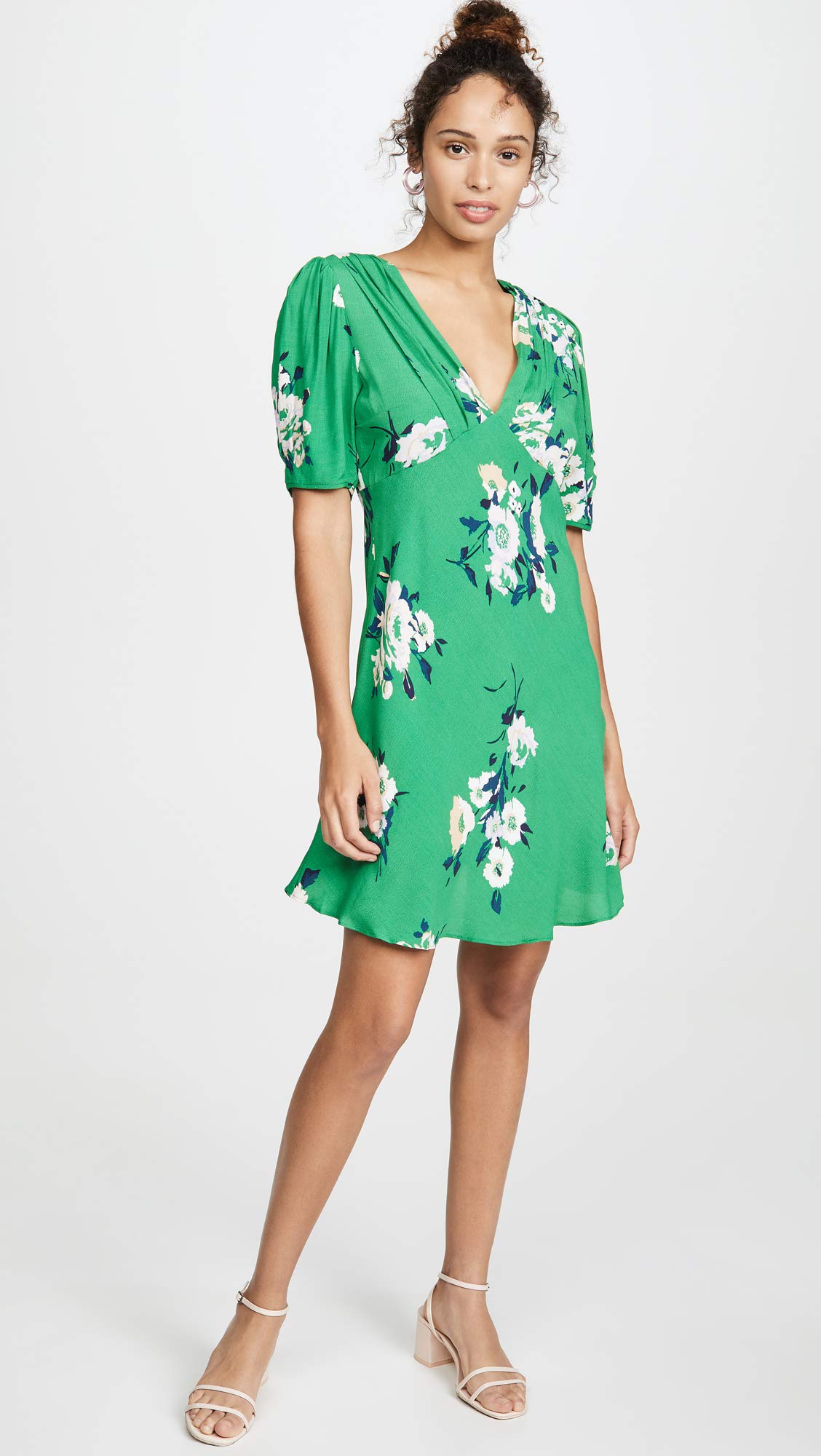 Free People Women's Neon Garden Mini Dress - Green, Size 6 | Flowy Summer Dress for Beach, Music Festivals & Date Nights