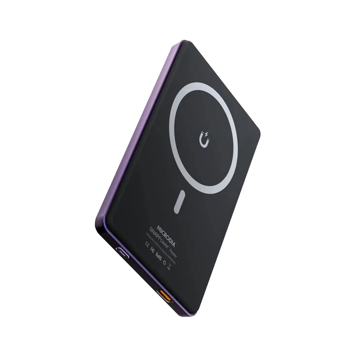 MICRODIA SNAPPower™ Razer Magnetic Wireless Power Bank 5000mAh - Portable Charger for iPhone, Android & Wireless Devices | Perfect for Travel, Work & Outdoor Adventures