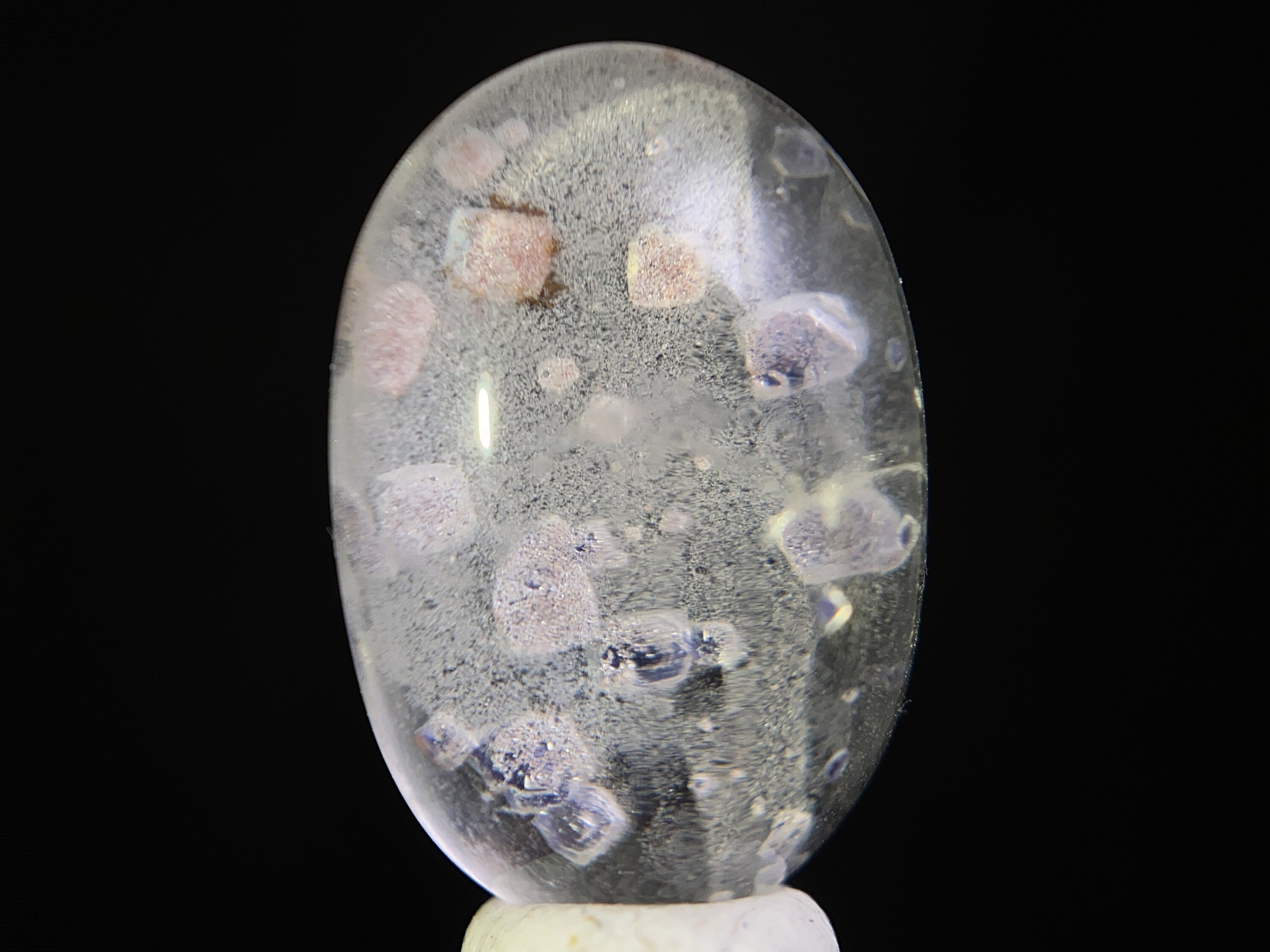 FLUORITE in Clear QUARTZ Crystal Cabochon - Rare Gemstone for Jewelry Making, Healing Crystals & Collectors (47470) | Perfect for Pendants, Rings & Spiritual Healing