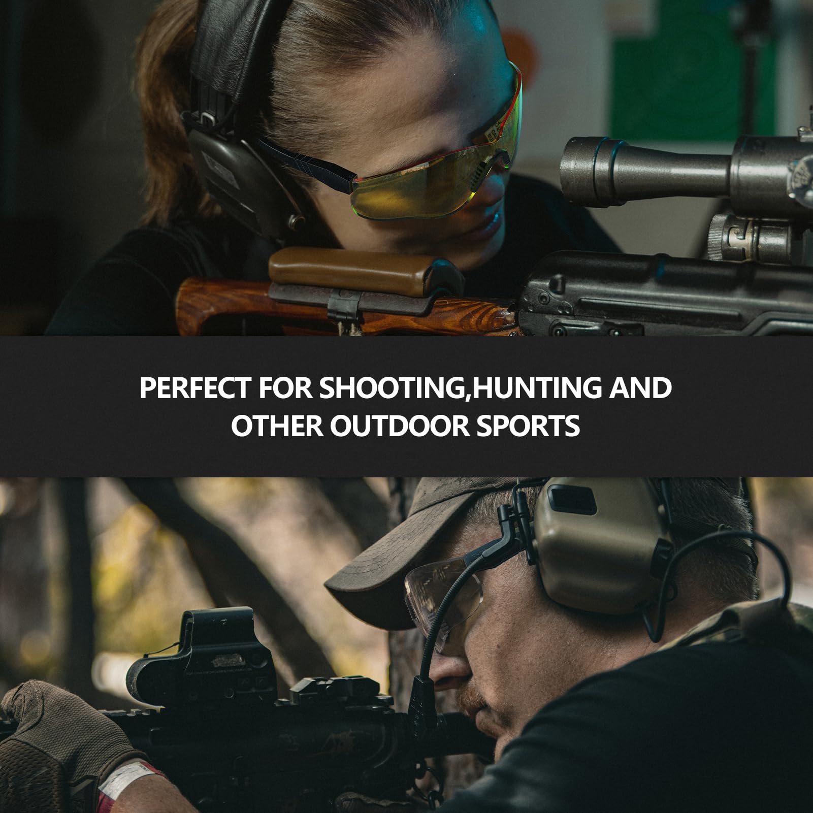 XAEGISTAC Anti-Fog Shooting Glasses - Adjustable Safety Eyewear for Shooting Range & Outdoor Sports - Comes with Zipper Hard Case - Perfect for Hunting, Airsoft & Tactical Training