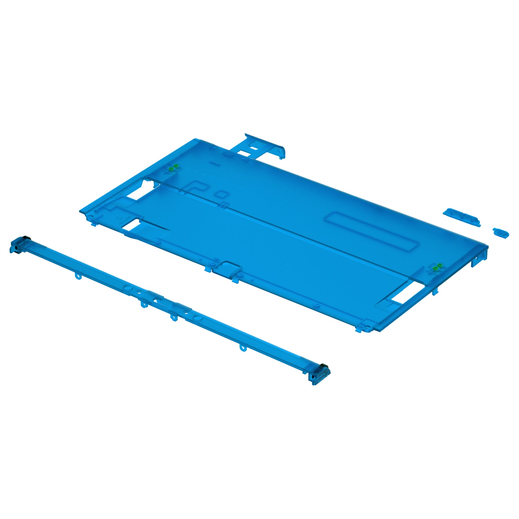 eXtremeRate Clear Blue Replacement Back Plate Housing Shell for Nintendo Switch OLED Console - DIY Installation, JoyCon & Kickstand Not Included (BNSOM5006) | Perfect for Gaming Enthusiasts & Console Modders