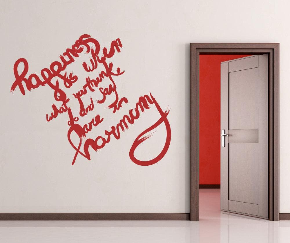 Vinyl Wall Decal Sticker - Inspirational Happiness Quote Home Decor (OS_MB287) - Perfect for Living Room, Bedroom & Office