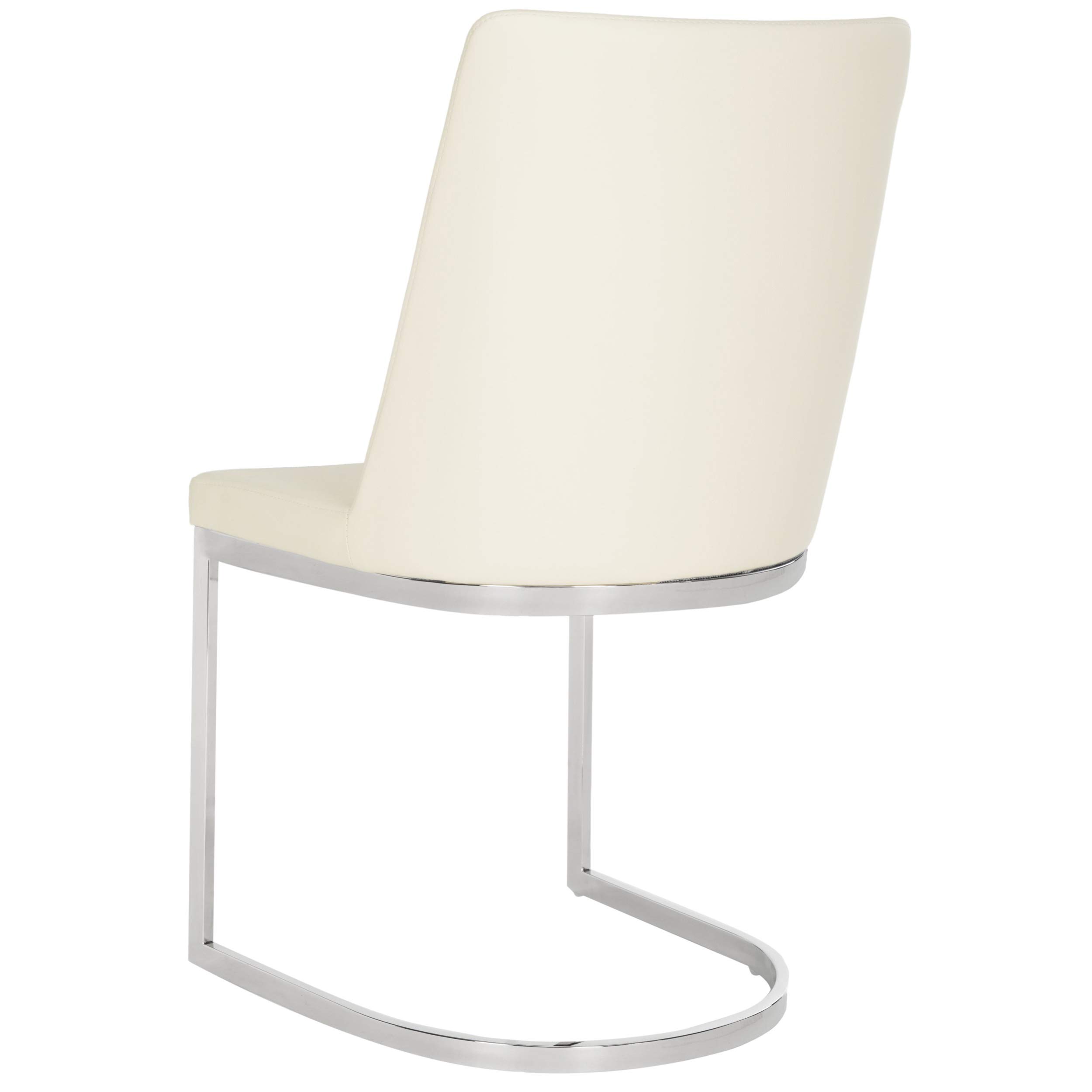 Safavieh Parkston White Glam Side Chair - Elegant Dining Room Accent Chair for Home Decor, Kitchen, and Living Room