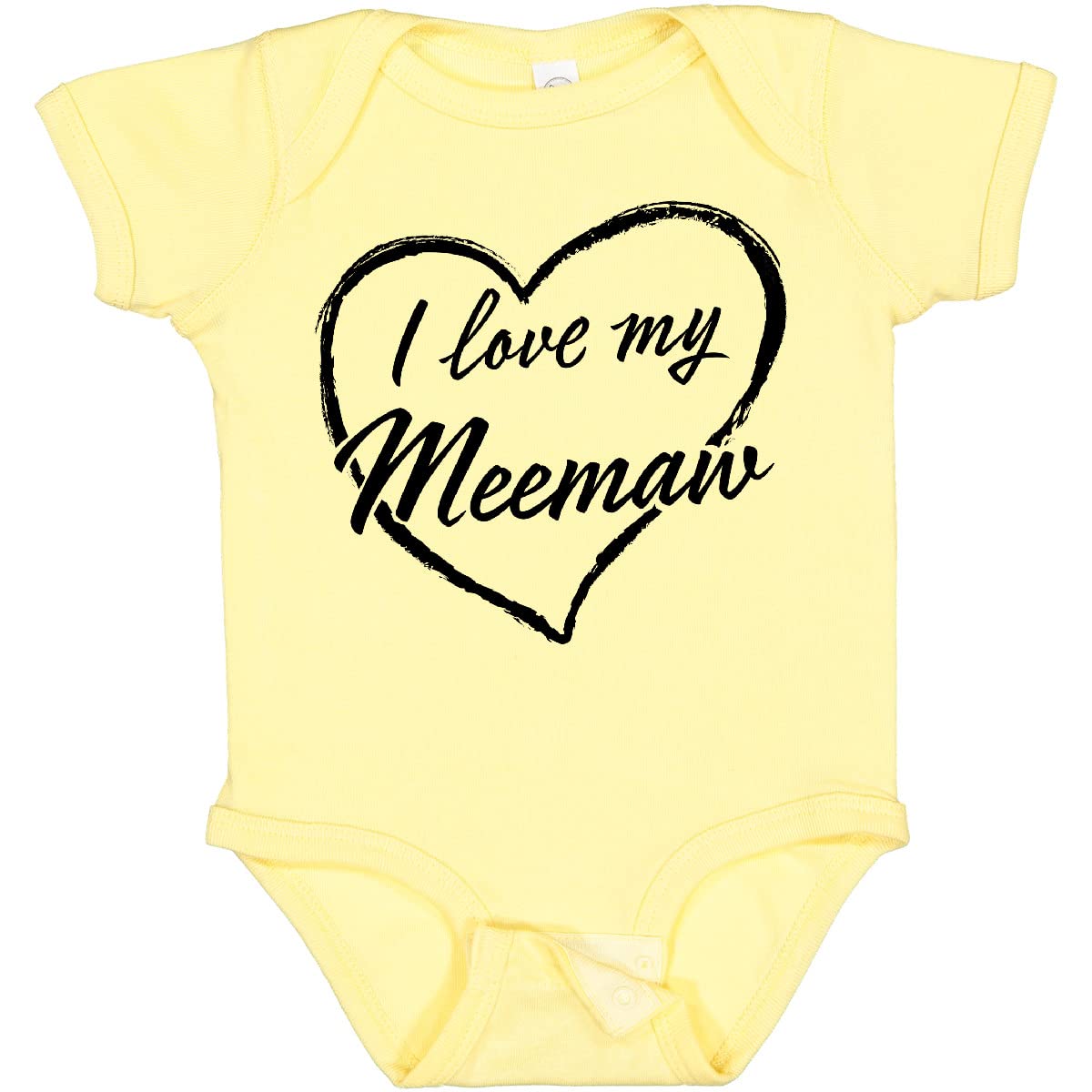 Inktastic I Love My Meemaw Black Chalk Heart Baby Bodysuit - Cute Grandmother-Themed Outfit for Infants & Toddlers - Perfect for Family Photos, Grandparents Day & Special Occasions