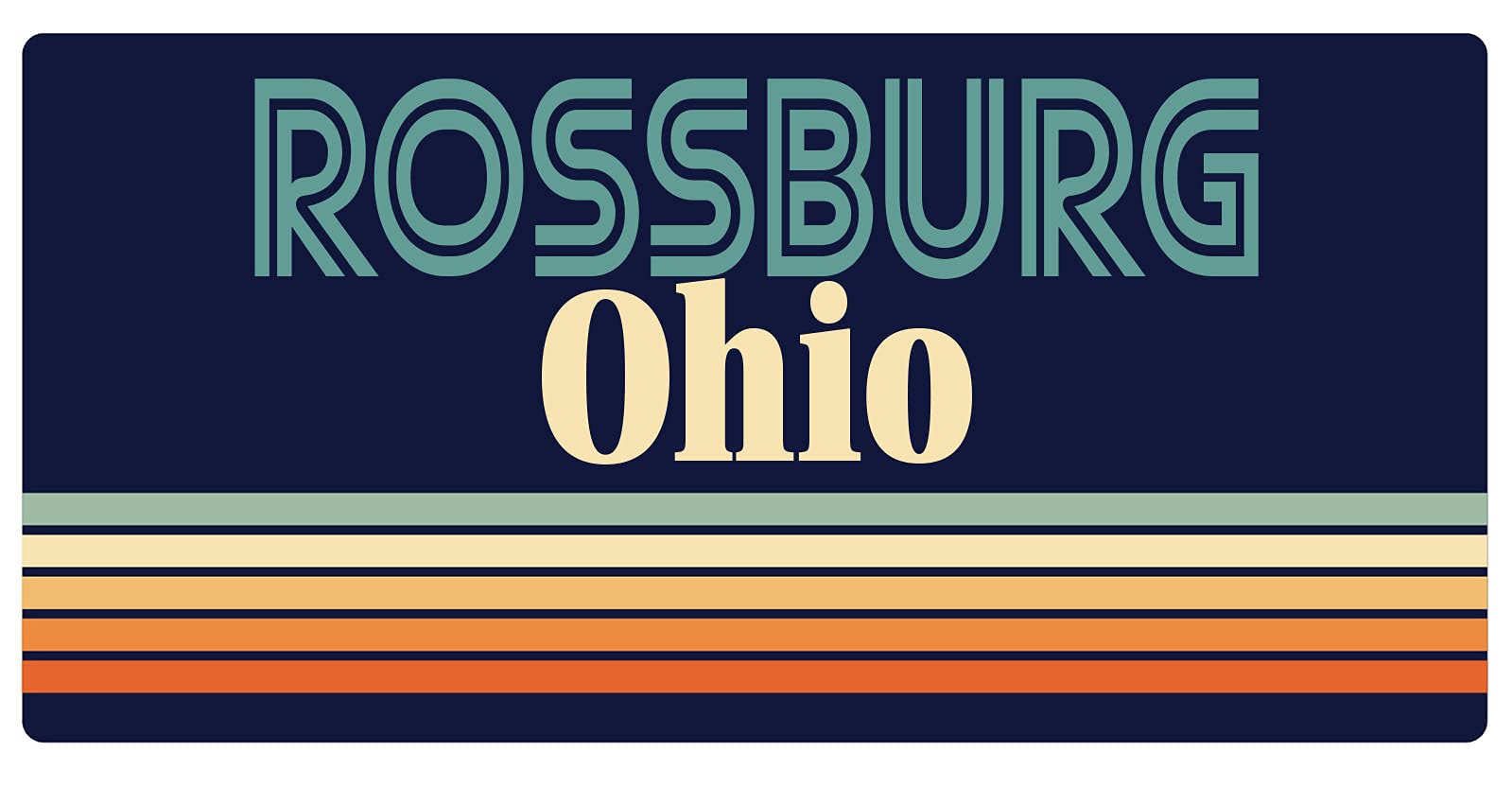 Rossburg Ohio 5 x 2.5-Inch Retro Fridge Magnet - Vintage Souvenir & Decorative Refrigerator Magnet for Home, Office, or Gift