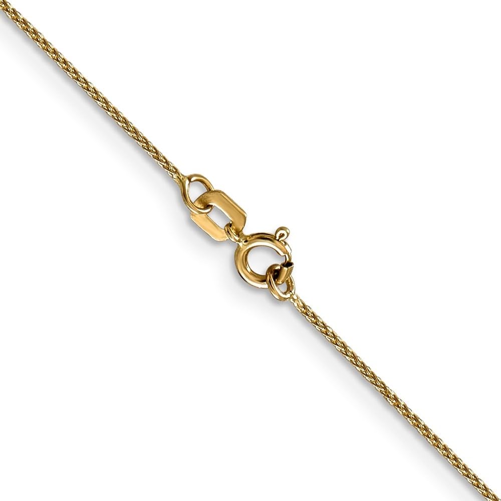 14K Yellow Gold 0.65mm Spiga Chain Necklace 24 Inch - Wheat Pattern Jewelry for Men & Women | Elegant Everyday Wear, Gift for Anniversary & Special Occasions
