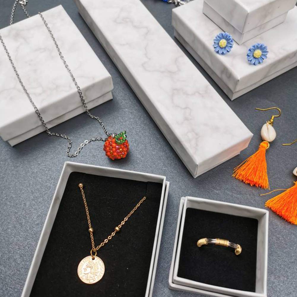 KISSITTY 18pcs White Jewelry Gift Boxes 3.6x3.6in - Perfect for Bracelets & Rings