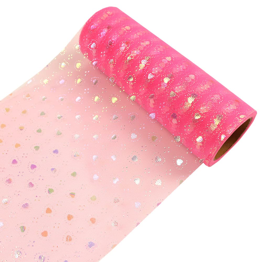 Magic Heart Glitter Tulle Rolls 6