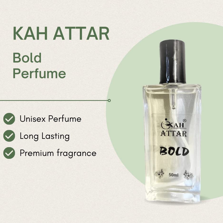 Kah Attar Bold Thrill Unisex Eau De Parfume - 50ml (Pack of 2) | Long-Lasting Fragrance for Men & Women | Perfect for Date Night, Office & Special Occasions