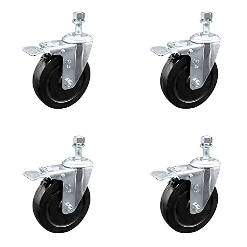 4 Swivel - Total Lock Brakes - Black