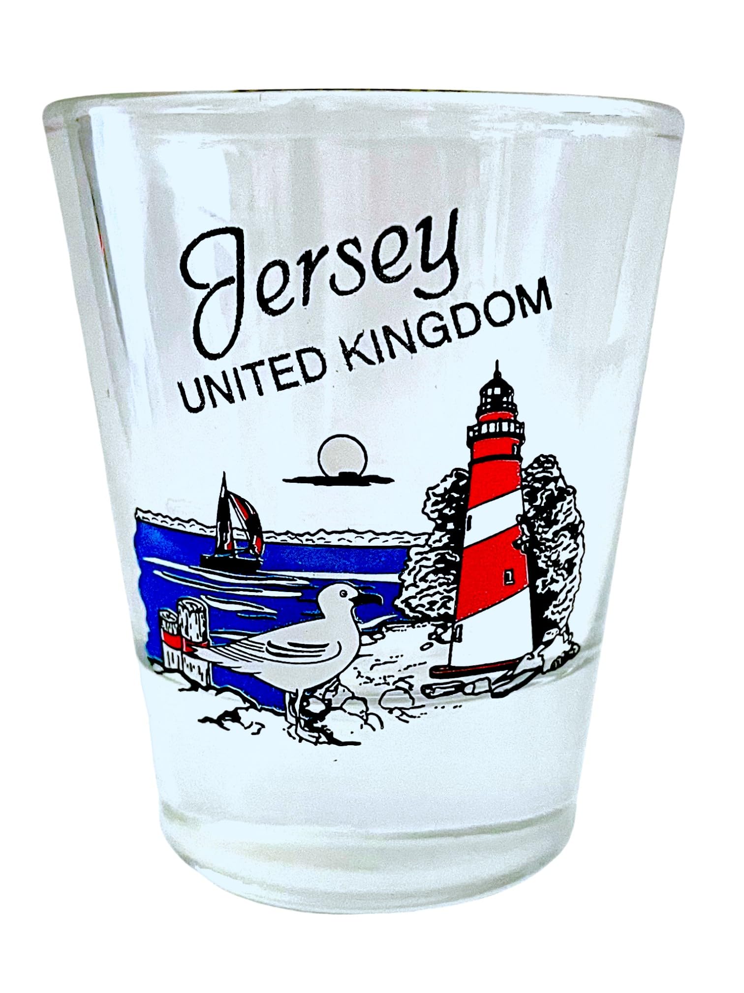 Jersey United Kingdom Lighthouse Shot Glass - Unique British Souvenir & Collectible - Perfect for Parties, Gifts & Home Bar Decor