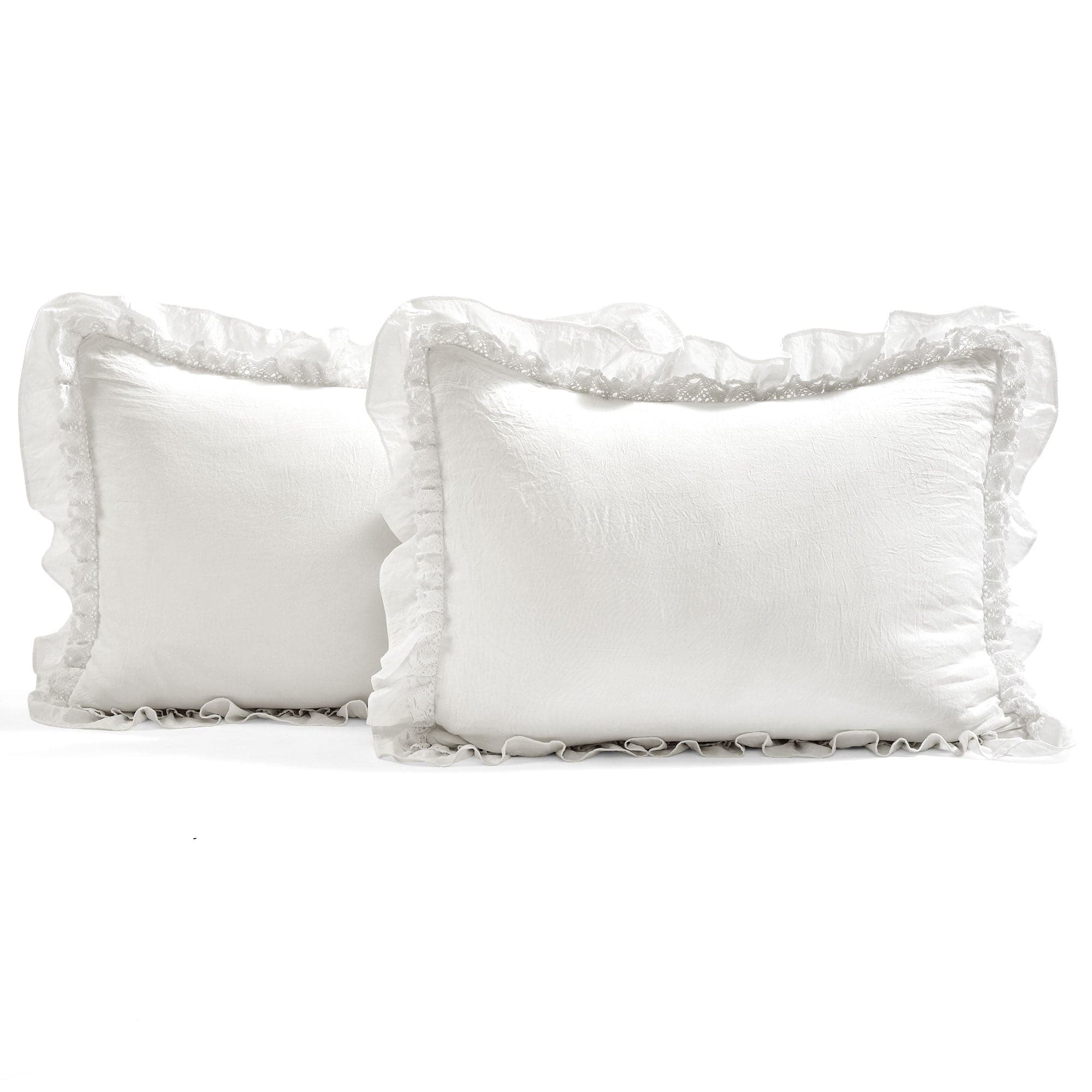 Ella Ruffle Lace 3-Piece Bedspread Set - Queen Size Luxury Lace Bedding for Master Bedroom & Guest Room Decor