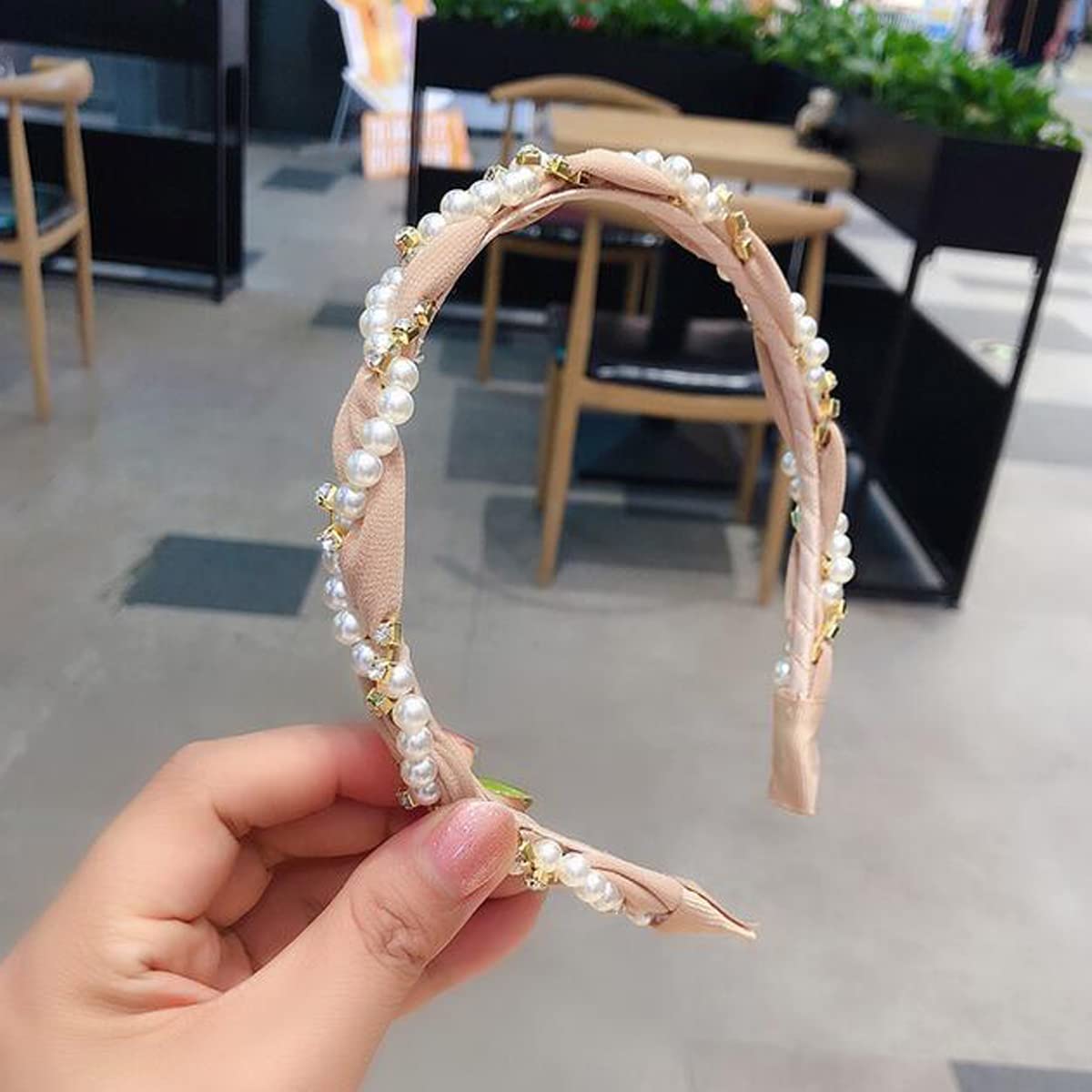 3PCS Fashion Pearl Headbands for Women & Girls - Elegant Faux Pearl Elastic Thin Hair Hoops Hair Accessories | Perfect for Weddings, Parties & Daily Wear