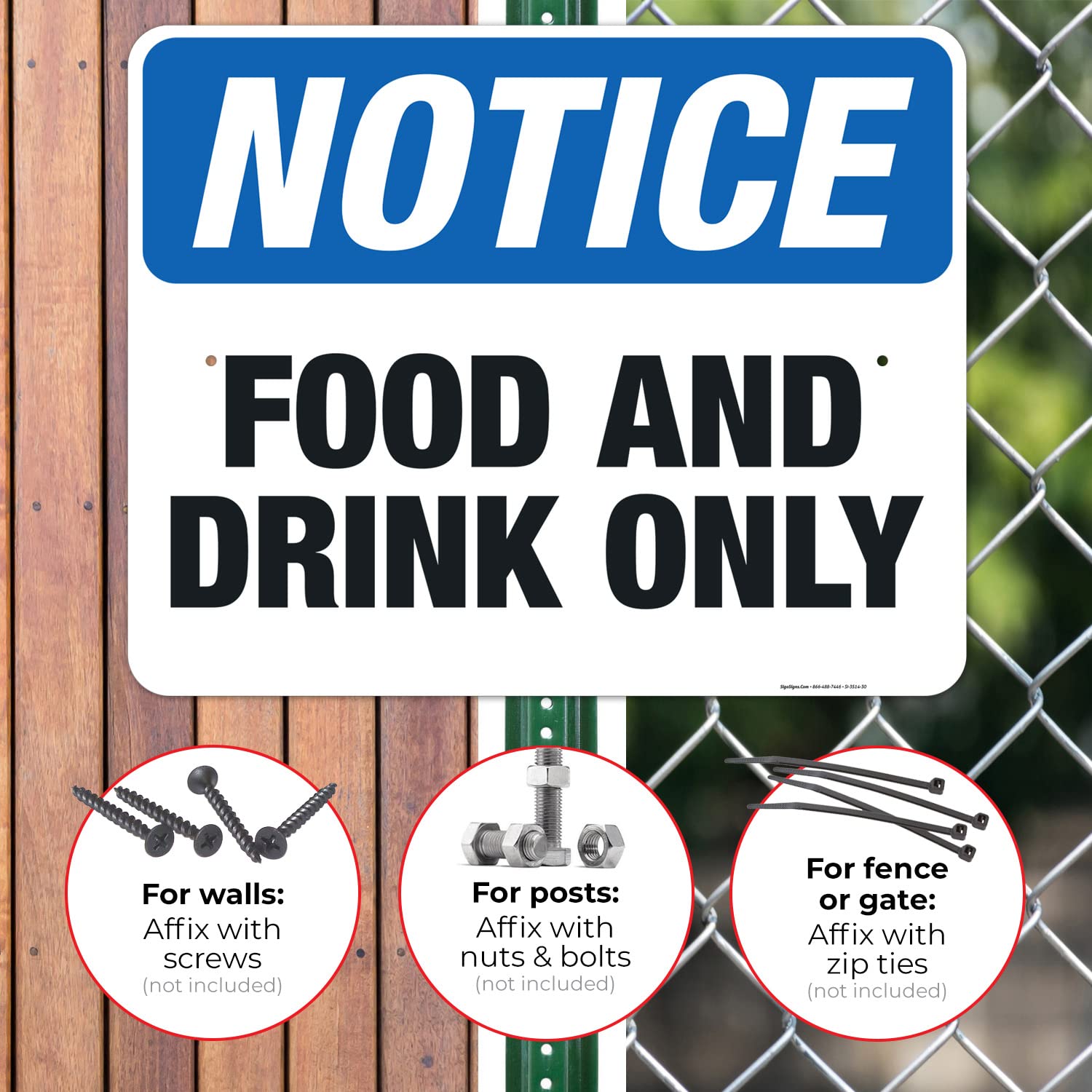 OSHA Food and Drink Only Sign - 24x30 Inches Rust-Free .063 Aluminum, Fade Resistant for Indoor/Outdoor Use - Made in USA - Perfect for Restaurants, Cafeterias & Workplace Safety Compliance