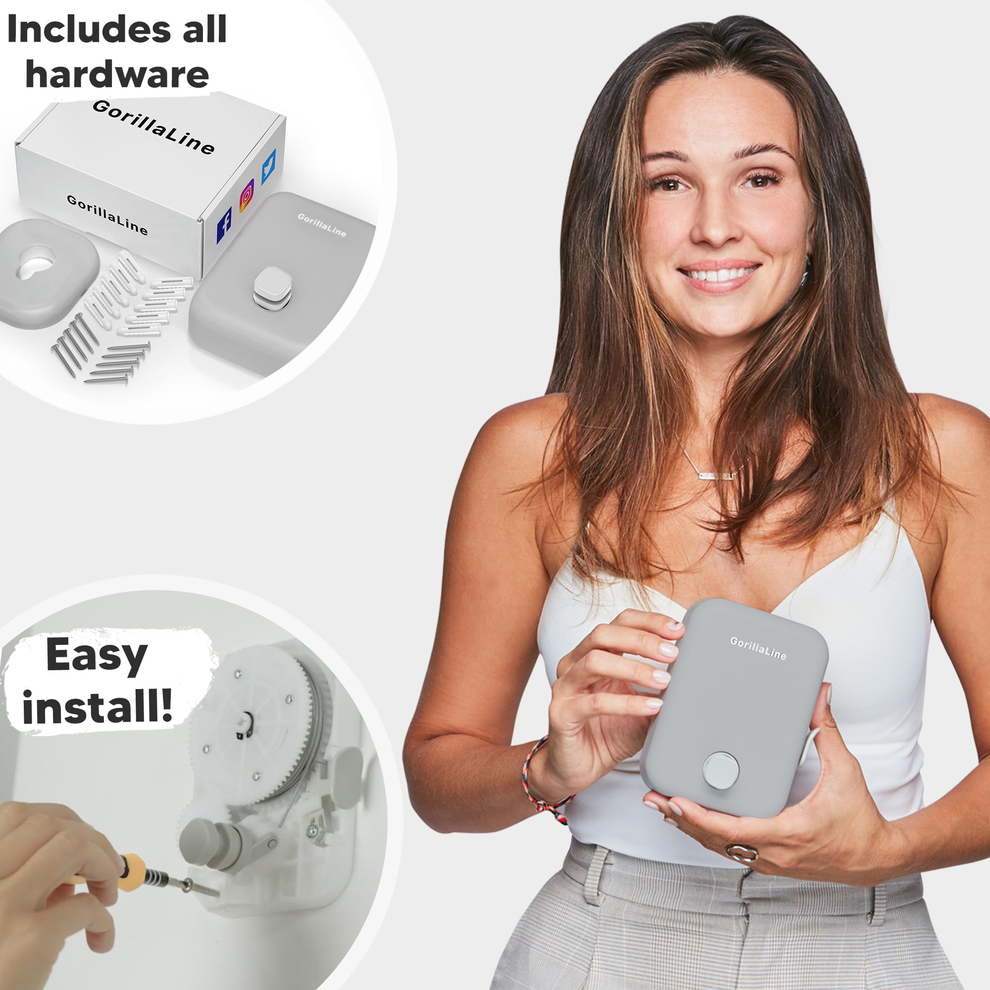 GorillaLine Retractable Clothesline for Indoor & Outdoor Use - Heavy Duty Wall Mounted Drying Rack for Laundry - Space Saving Air Dry Clothing Solution (Perfect for Apartments, Camping & Small Spaces)