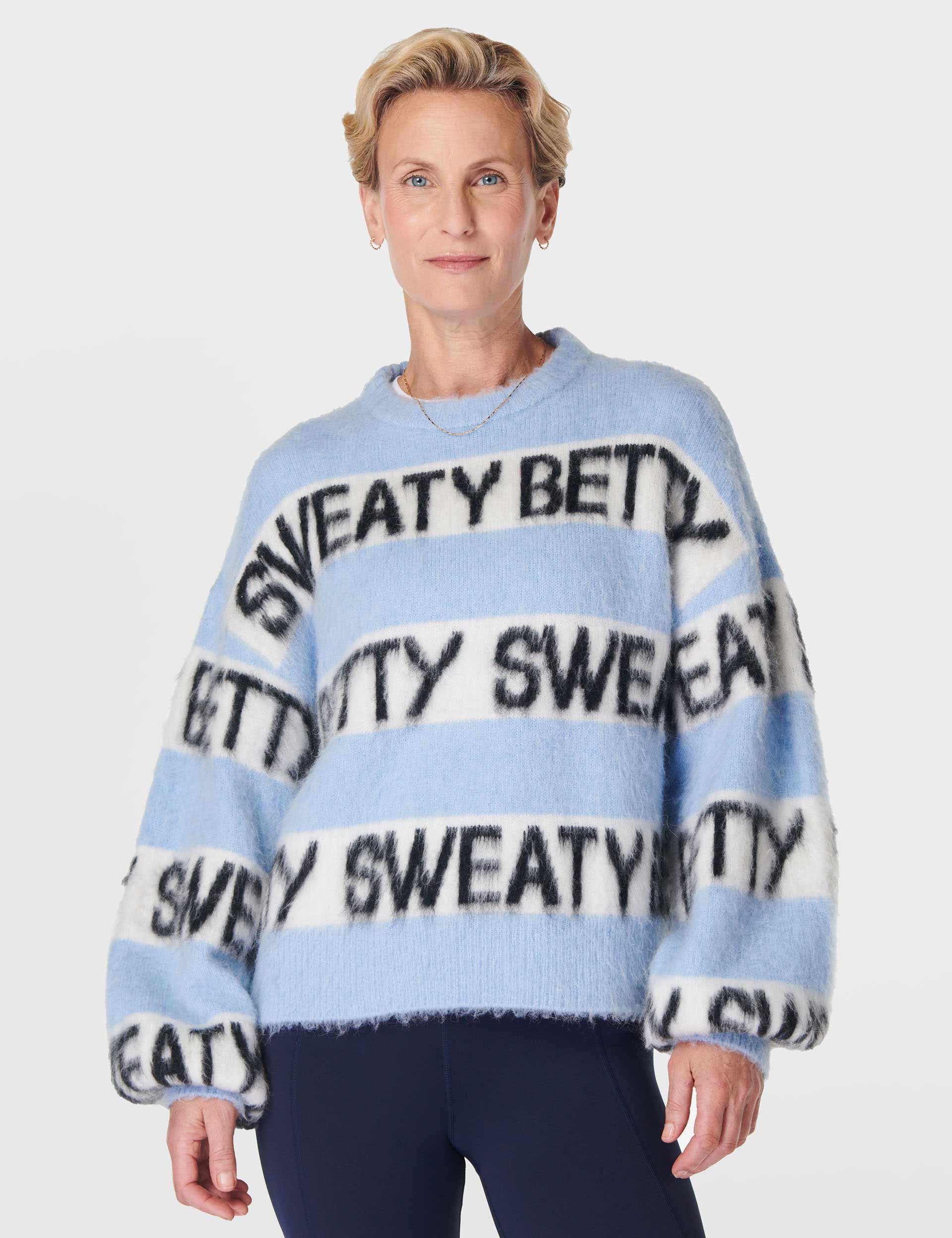 Sweaty Betty Knit Jumper - Breeze Blue | Women's Lightweight Pullover Sweater for Casual Wear & Layering