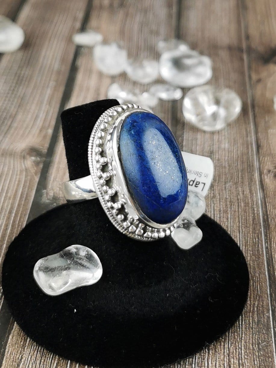 Lapis Lazuli Chunky Stone Ring - Size 6 - Handmade Boho Jewelry for Women - Perfect for Everyday Wear & Special Occasions