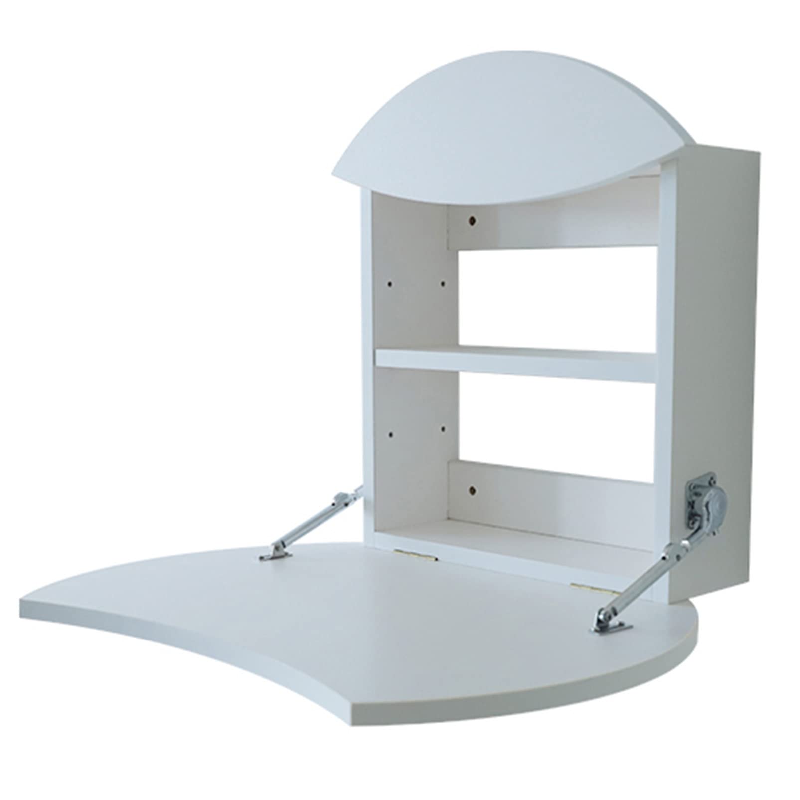 Wall Mounted Floating Computer Desk - Space Saving Wooden Workstation with Storage Shelves | Home Office, Kitchen, Dining, Makeup Table | Compact & Convertible Design for Small Spaces