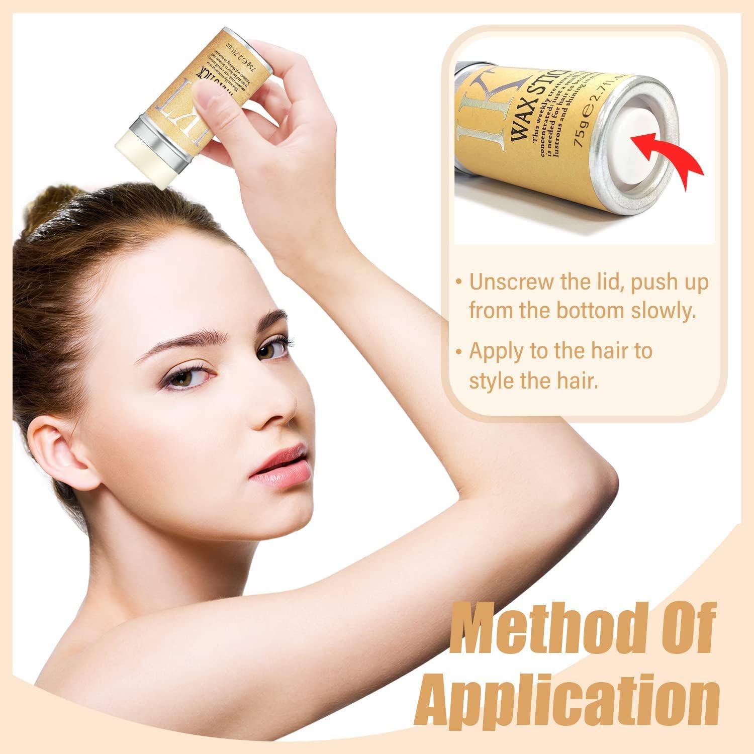Floral Hair Wax Stick for Women - Tames Frizzy Hair & Baby Hairs - Strong Hold Styling Wax for Smooth Flyaways - Perfect for Daily Use, Salon Styling & Special Occasions