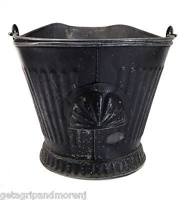 Black Coal Scuttle Bucket with Shovel - Heavy Duty Metal Coal Bin for Fireplace, Wood Stove & Outdoor Heating - Perfect for Home, Camping & BBQ Use