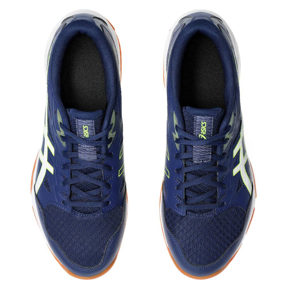 ASICS Gel Rocket 11 Men's Volleyball Shoes - Lightweight Indoor Court Sneakers for Badminton, Squash & Gym Training (Blue Expanse/Safety Yellow) - Perfect for Sports Enthusiasts & Professional Athletes