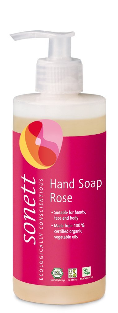 Sonett Organic Liquid Hand Soap - Rose Scented Body Wash for Hands, Face & Body | USDA Certified Organic | 1 Count (8.5 fl oz) | Gentle Cleansing for Daily Hygiene, Spa-like Bathroom Experience