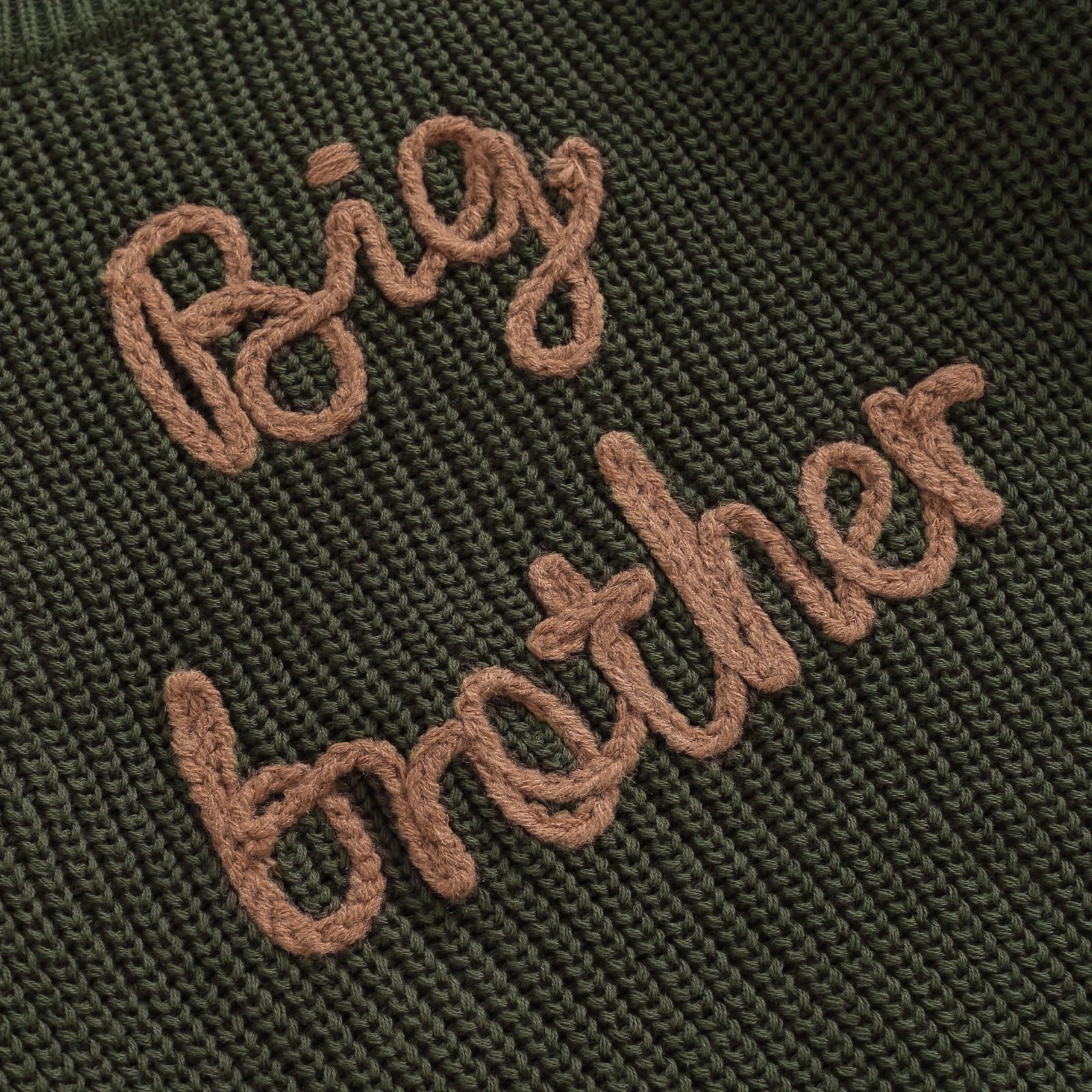 Big Brother Little Brother Matching Outfits - Toddler & Baby Boy Letter Embroidery Sweatshirts | Winter Clothes for Siblings | Family Photo Outfits & Holiday Matching Sets