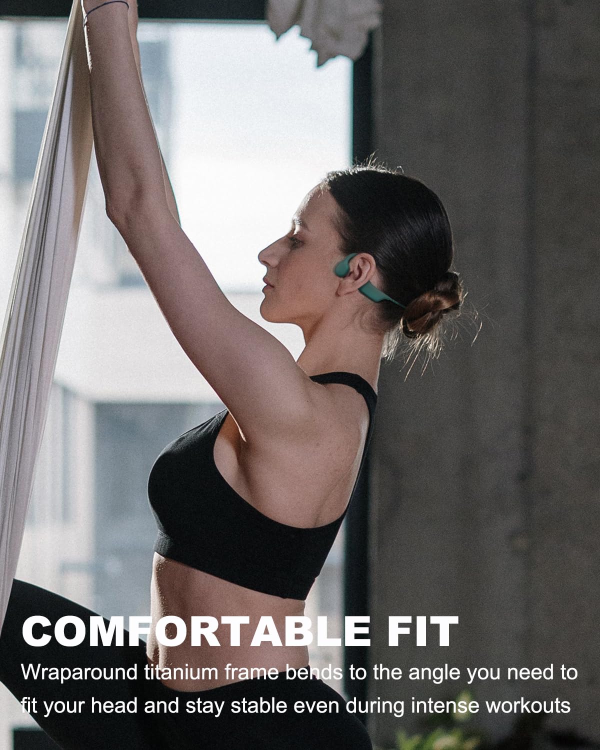 SANOTO Bone Conduction Bluetooth Headphones - Open Ear Wireless Headset IPX7 Waterproof & Sweatproof for Running, Cycling, Workouts - Perfect for Outdoor Sports & Gym Training