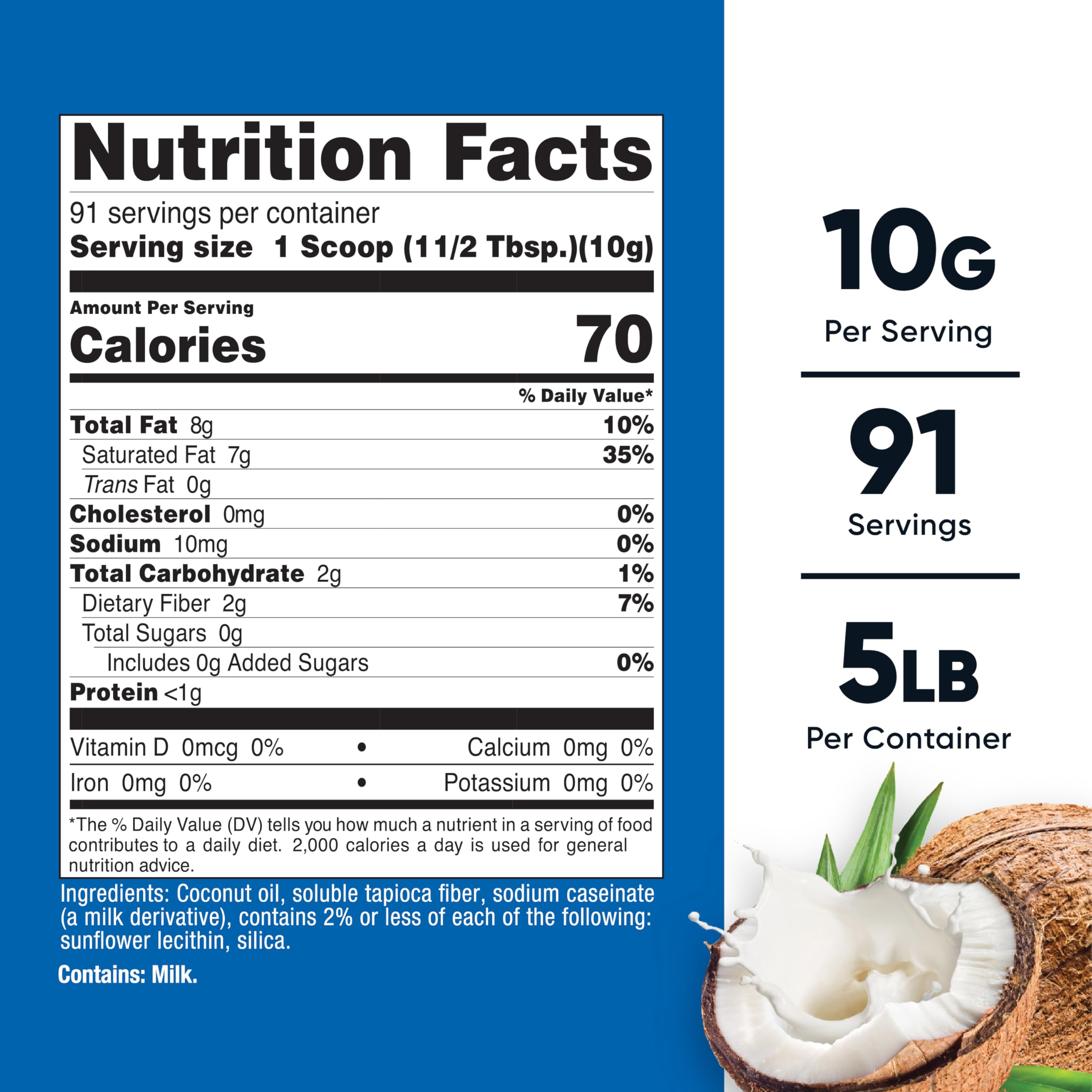 Nutricost Coconut Oil Powder 2 LBS (90 Servings) - Non-GMO, Gluten-Free, Premium Quality Coconut Powder for Baking, Coffee & Smoothies - Keto & Paleo Friendly
