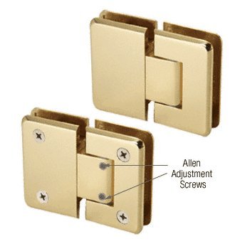 CRL C0L380BR Brass Cologne 380 Series Adjustable 180° Glass-to-Glass Hinge - Heavy Duty Cabinet & Shower Door Hardware for Bathroom & Kitchen Renovation