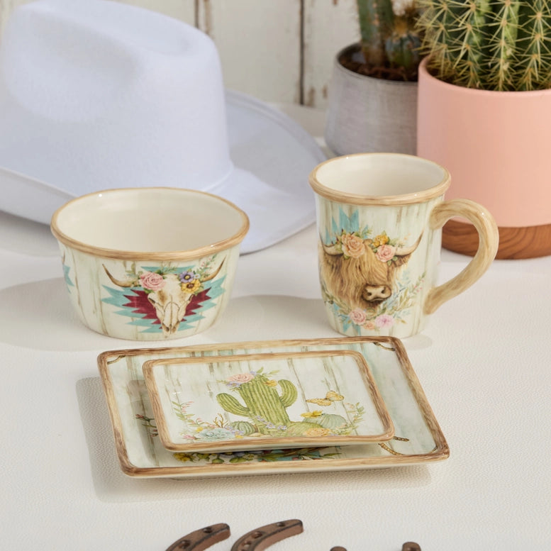 Floral Farm Ice Cream Bowls - Ceramic Dessert Dishes for Gelato, Pudding & Fruit - Perfect for Parties, Picnics & Home Decor