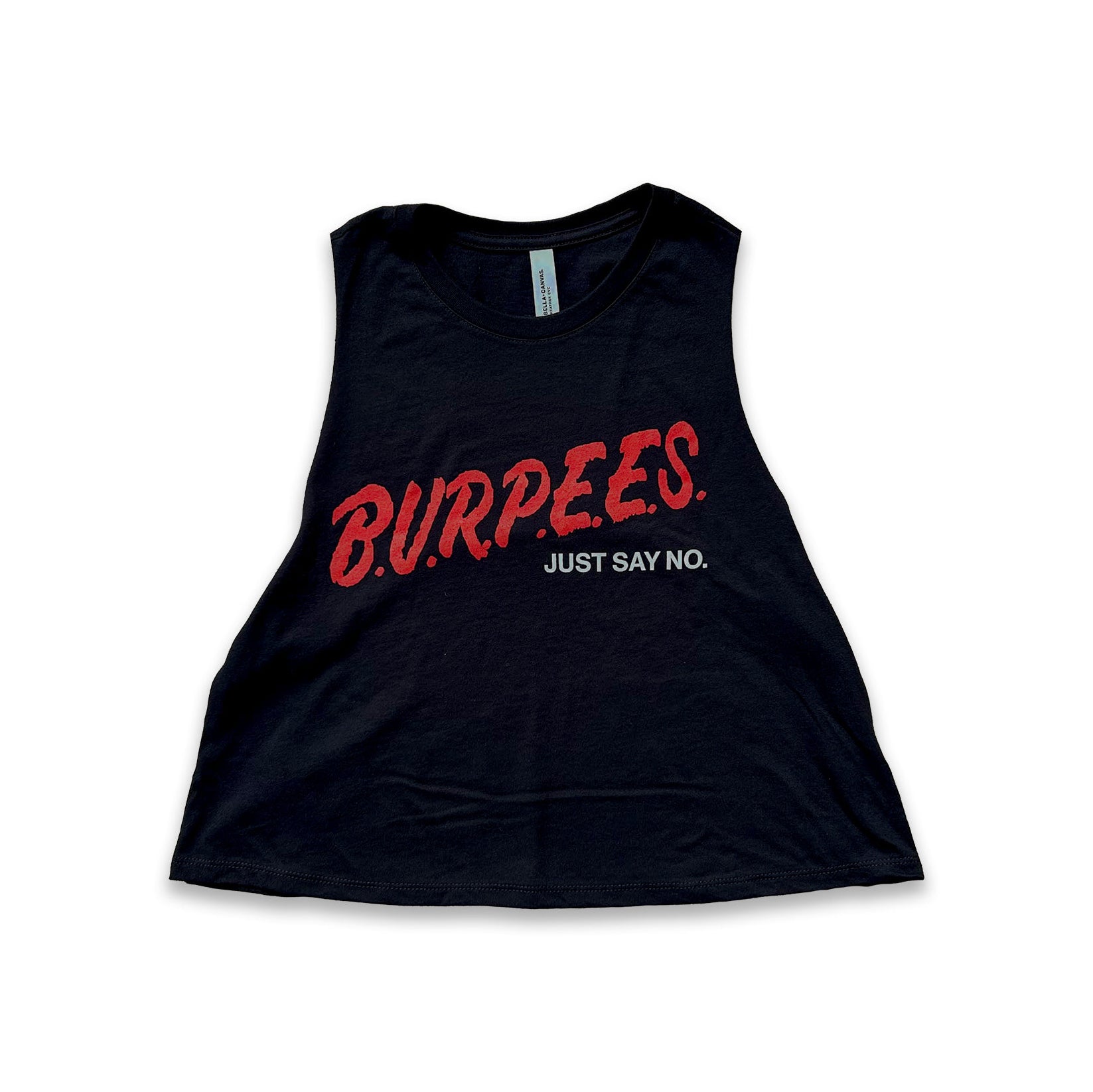 Women's Burpees Crop Tank Top - Breathable Workout Shirt for Yoga, Running & Gym - Perfect for Fitness & Active Lifestyle