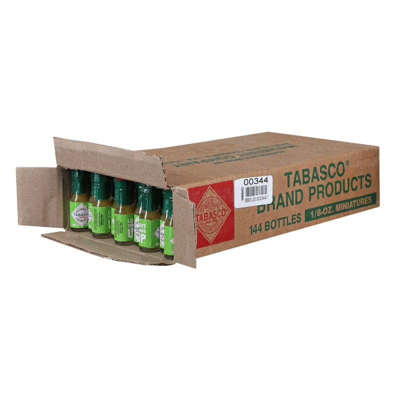 TABASCO Green Jalapeno Pepper Sauce - Mild Hot Sauce in Mini Glass Bottles (1/8 Oz, Pack of 144) | Crisp & Zesty Flavor for Mexican Food, Tacos, Nachos, Eggs & More | Perfect for Restaurants, Catering & Home Use