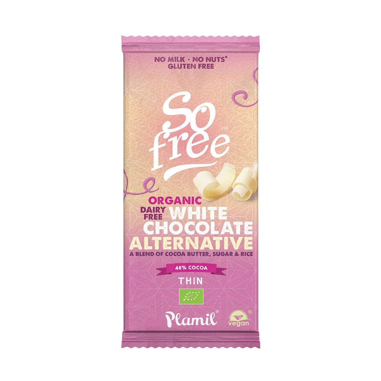 2 Pack Plamil Organic Dairy-Free White Chocolate Bars - Vegan, Gluten-Free, Soy-Free - Perfect for Baking, Snacking & Gifting