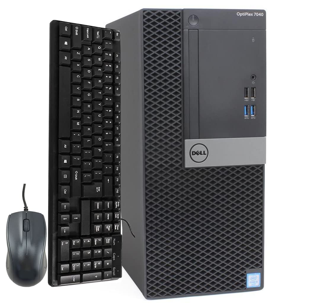 Refurbished Dell OptiPlex 7040 Tower Desktop PC - Intel Core i5-6500 3.2GHz, 8GB RAM, 128GB SSD + 500GB HDD, AMD Radeon RX-550 4GB Graphics, WiFi, Windows 10 | Ideal for Home Office, Business Workstations & Gaming Setups