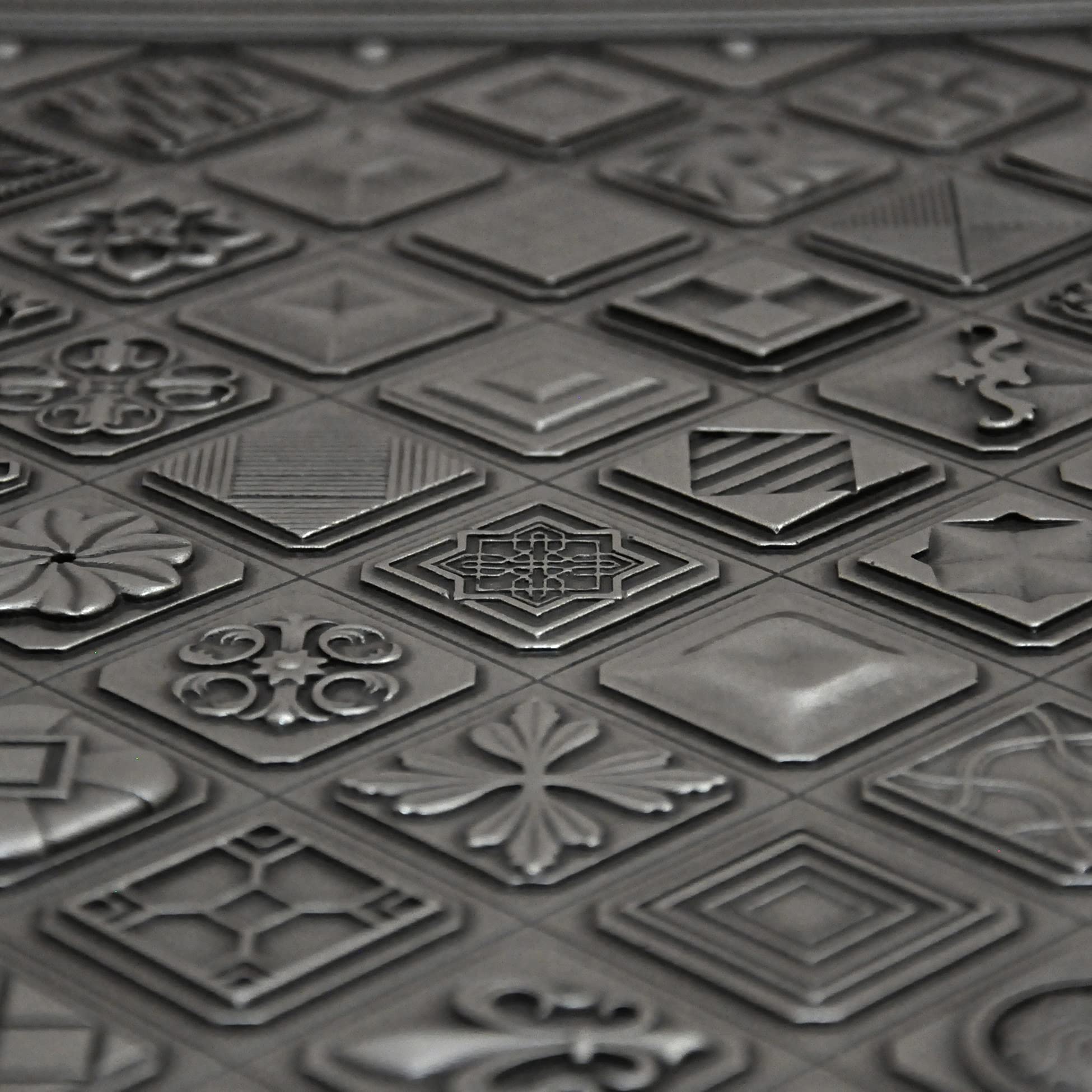 12x18 Inch Handmade Textured Premium Metal Decorative Mural Tile - Antique Nickel Finish for Kitchen Backsplash, Fireplace & Wall Decor | Rustic Home Accent, Bathroom Upgrade & Living Room Statement Piece
