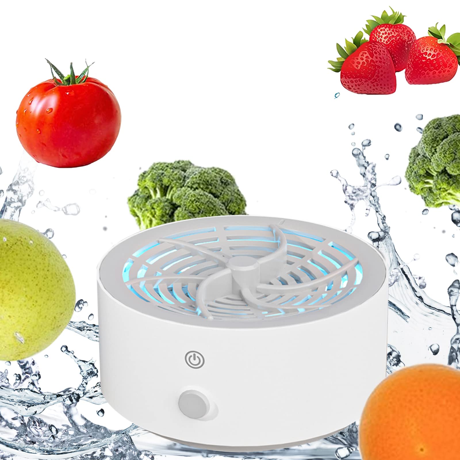 SKYXIU Portable USB Wireless Fruit and Vegetable Washing Machine - Food Purifier & Cleaner for Fruits, Vegetables, Rice, Meat - Kitchen Appliance for Healthy Eating (White) | Perfect for Home, Restaurant & Organic Food Prep