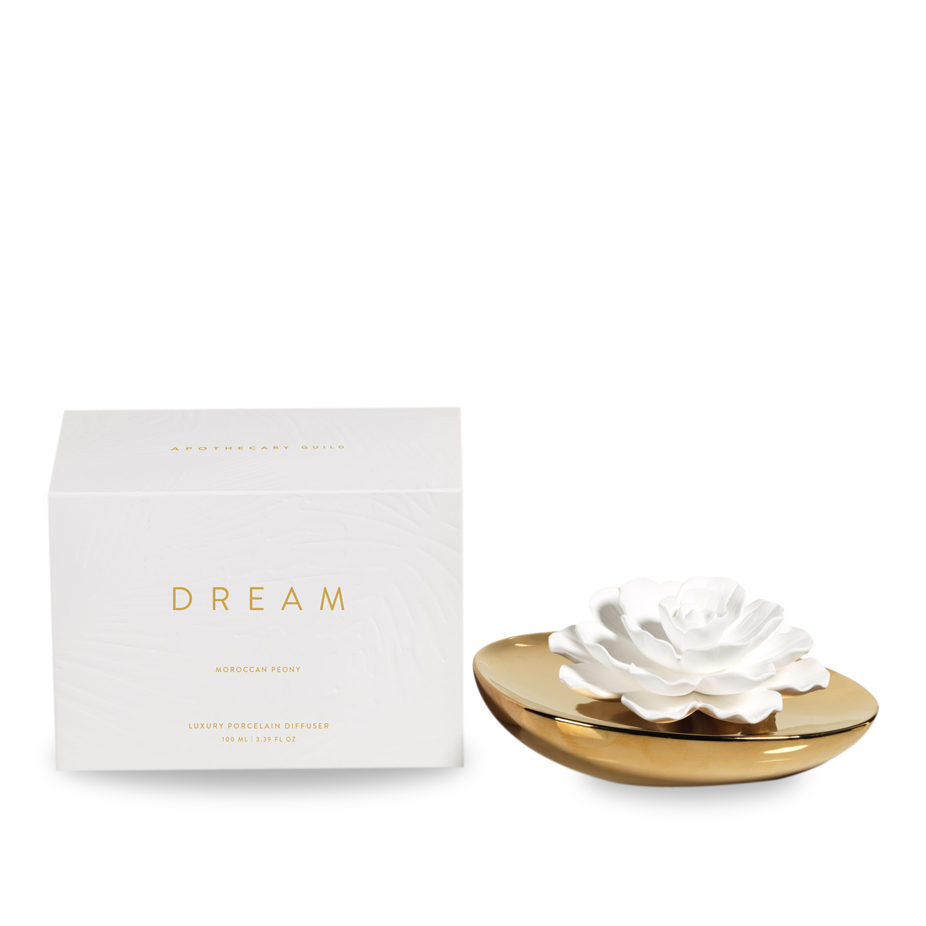Dream Porcelain Flower Diffuser - Elegant Home Fragrance Oil Diffuser with Natural Reed Sticks, Perfect for Living Room, Bedroom, Office & Spa Relaxation